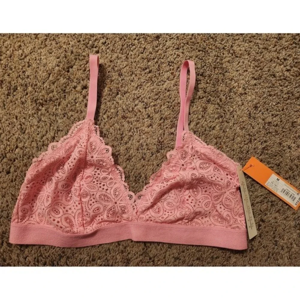 Colsie Pink Lace Triangle Bralette Women's/Girls Size M Medium NWT - Picture 2 of 6